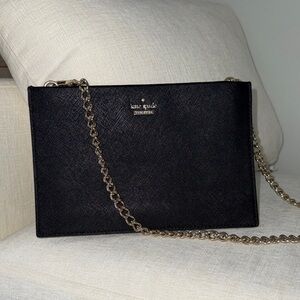 Kate Spade Black Crossbody with Gold Chain